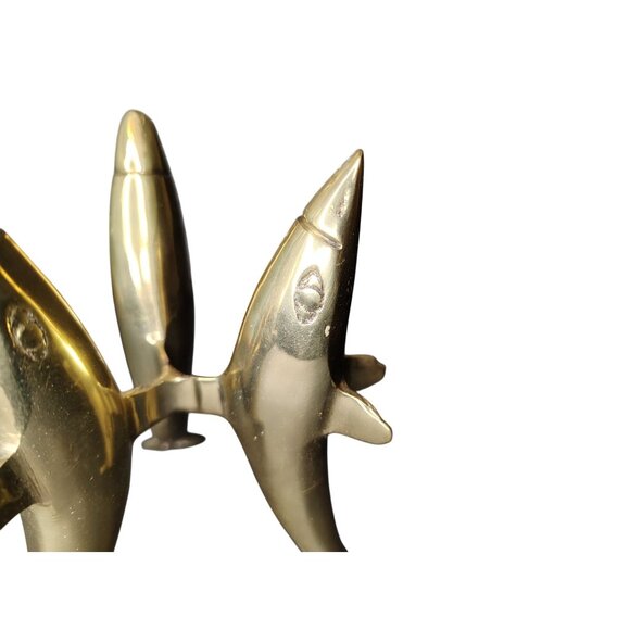 Vintage Brass 3 Footed Dolphin Stand, Orb Holder, Sculpture Display, 5.5" - Picture 2 of 3